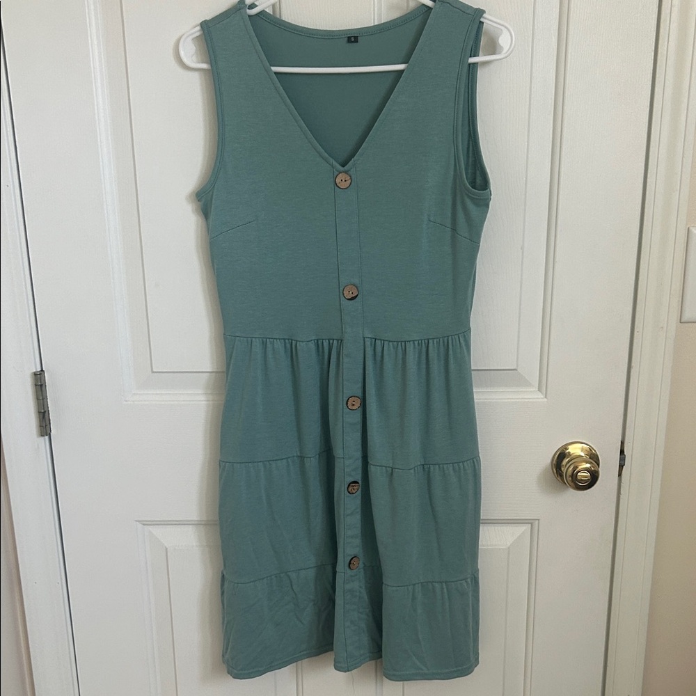 Amazon Teal Sleeveless Midi Dress